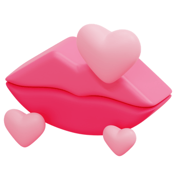 kiss 3d render icon illustration png