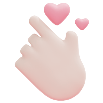 i love you 3d render icon illustration png