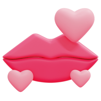 kiss 3d render icon illustration png