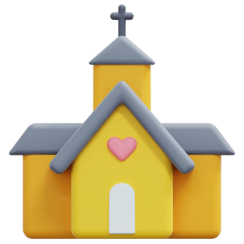 church 3d render icon illustration png