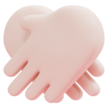 hand in hand 3d render icon illustration png