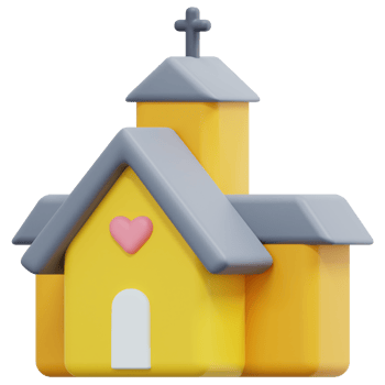 church 3d render icon illustration png