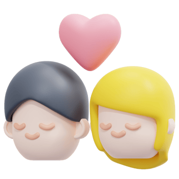 couple 3d render icon illustration png