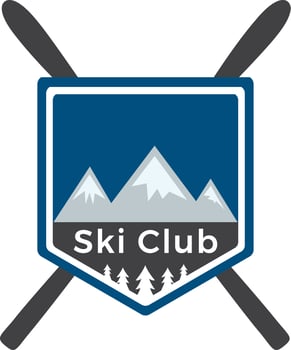 Mounting skiing logo design. Ski club logo design. vector