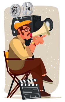 Film Director Character Concept vector