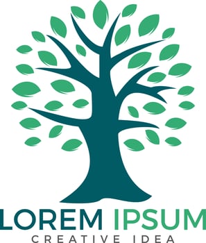 Green tree vector logo design .