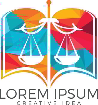 Scales of justice and book logo design. Symbol of law and justice. vector