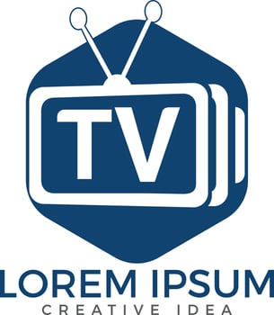 Letter TV logo design. TV media logo design concept template. vector