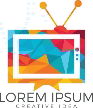 TV media logo design. TV Service Logo Template Design. vector