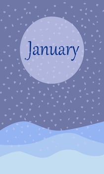 January. Winter banner. snow. suitable for postcards, calendars, promotional products. cartoon vector illustration.