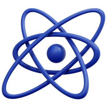 atom 3d render icon illustration png