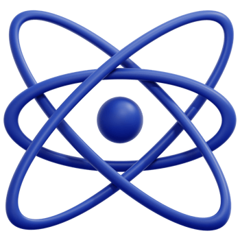 atom 3d render icon illustration png