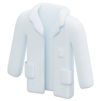 lab coat 3d render icon illustration png