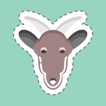 Sticker line cut Goat. related to Animal Head symbol. simple design editable. simple illustration. cute. education vector