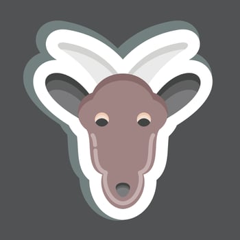 Sticker Goat. related to Animal Head symbol. simple design editable. simple illustration. cute. education vector