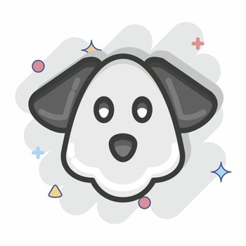 Icon Dog. related to Animal Head symbol. Comic Style. simple design editable. simple illustration. cute. education vector