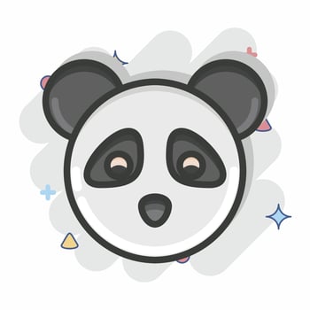 Icon Panda. related to Animal Head symbol. Comic Style. simple design editable. simple illustration. cute. education vector