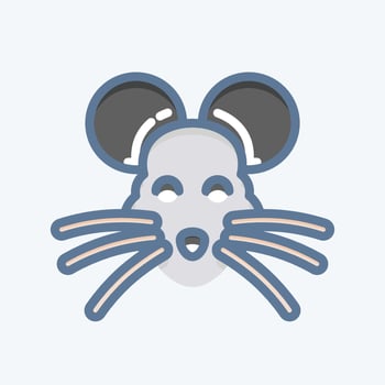 Icon Rat. related to Animal Head symbol. doodle style. simple design editable. simple illustration. cute. education vector