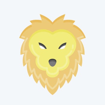 Icon Lion. related to Animal Head symbol. flat style. simple design editable. simple illustration. cute. education vector
