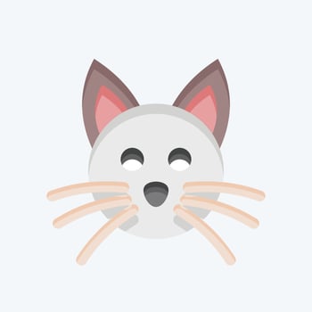 Icon Cat. related to Animal Head symbol. flat style. simple design editable. simple illustration. cute. education vector