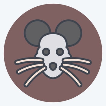 Icon Rat. related to Animal Head symbol. color mate style. simple design editable. simple illustration. cute. education vector