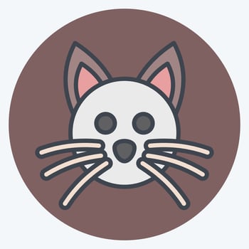 Icon Cat. related to Animal Head symbol. color mate style. simple design editable. simple illustration. cute. education vector