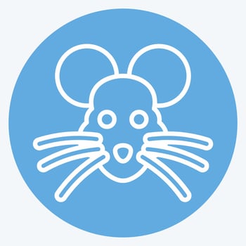 Icon Rat. related to Animal Head symbol. blue eyes style. simple design editable. simple illustration. cute. education vector