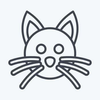 Icon Cat. related to Animal Head symbol. line style. simple design editable. simple illustration. cute. education vector