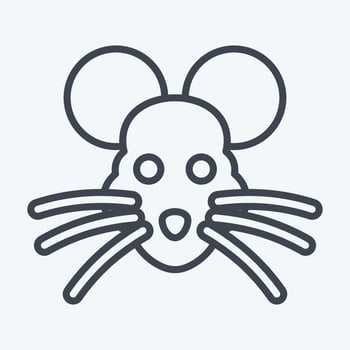 Icon Rat. related to Animal Head symbol. line style. simple design editable. simple illustration. cute. education vector