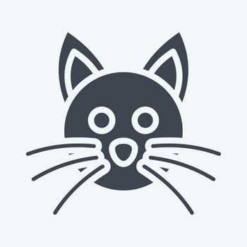 Icon Cat. related to Animal Head symbol. glyph style. simple design editable. simple illustration. cute. education vector