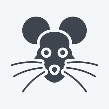 Icon Rat. related to Animal Head symbol. glyph style. simple design editable. simple illustration. cute. education vector