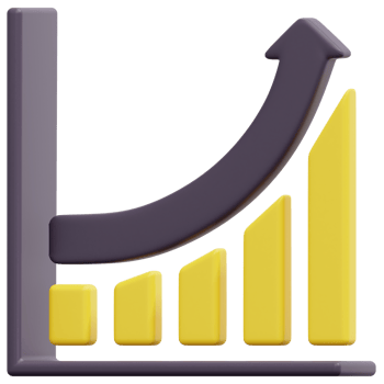 growth chart 3d render icon illustration png