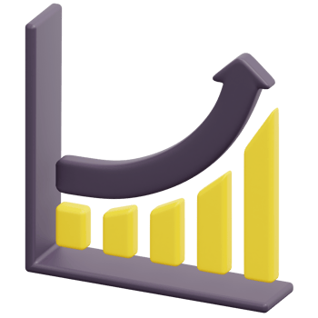 growth chart 3d render icon illustration png