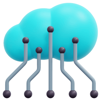 cloud data 3d render icon illustration png