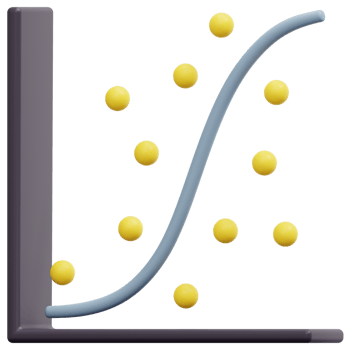 scatter plot 3d render icon illustration png