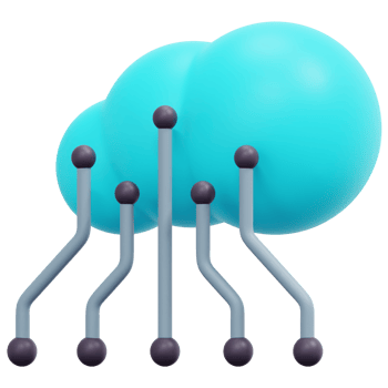 cloud data 3d render icon illustration png