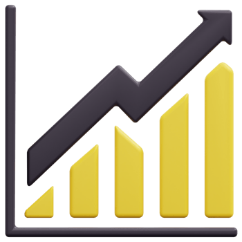 trend 3d render icon illustration png