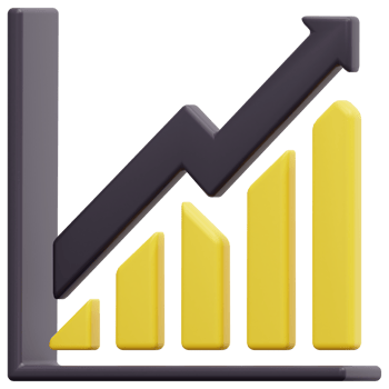 trend 3d render icon illustration png