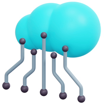 cloud data 3d render icon illustration png
