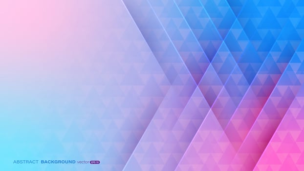Abstract geometric background with pink and blue triangle, diagonal shadow and light vector