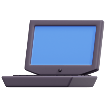 laptop computer 3d render icon illustration png