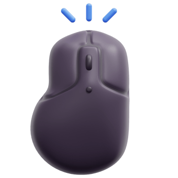 wireless mouse 3d render icon illustration png