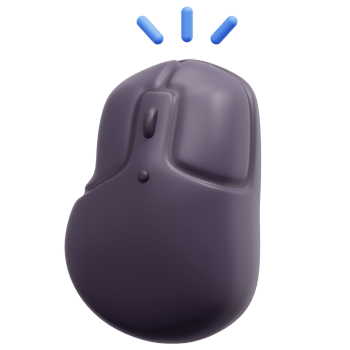 wireless mouse 3d render icon illustration png