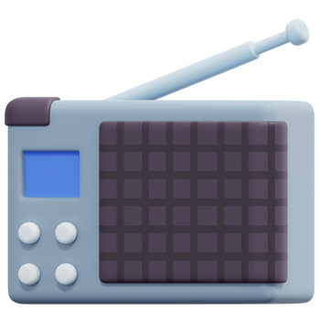 radio 3d render icon illustration png