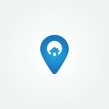 vector icon of simple forms of point of location