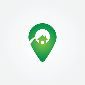 vector icon of simple forms of point of location