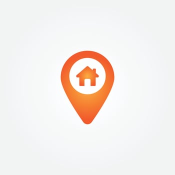 vector icon of simple forms of point of location