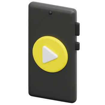 video player 3d render icon illustration png