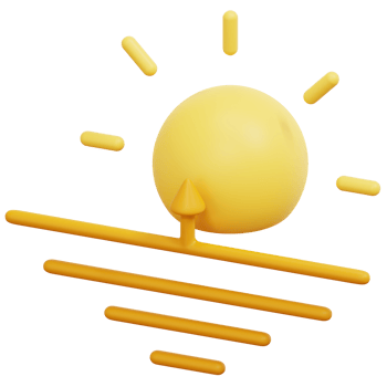 morning 3d render icon illustration png