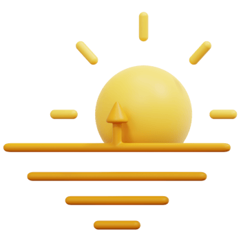morning 3d render icon illustration png